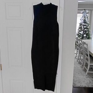 Express Black Bodycon Maxi Stretch Sweater Mock Neck Party Dress. Size Large